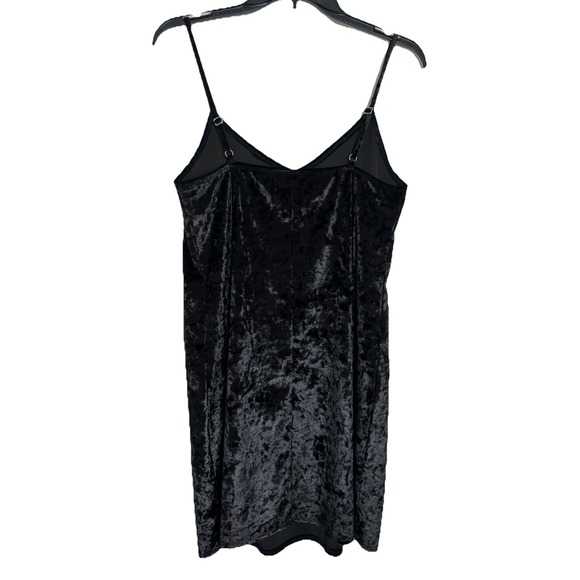 Hollister Crushed Black Velvet Y2K‎ Dress Spaghetti Strap Size Medium - Picture 2 of 3